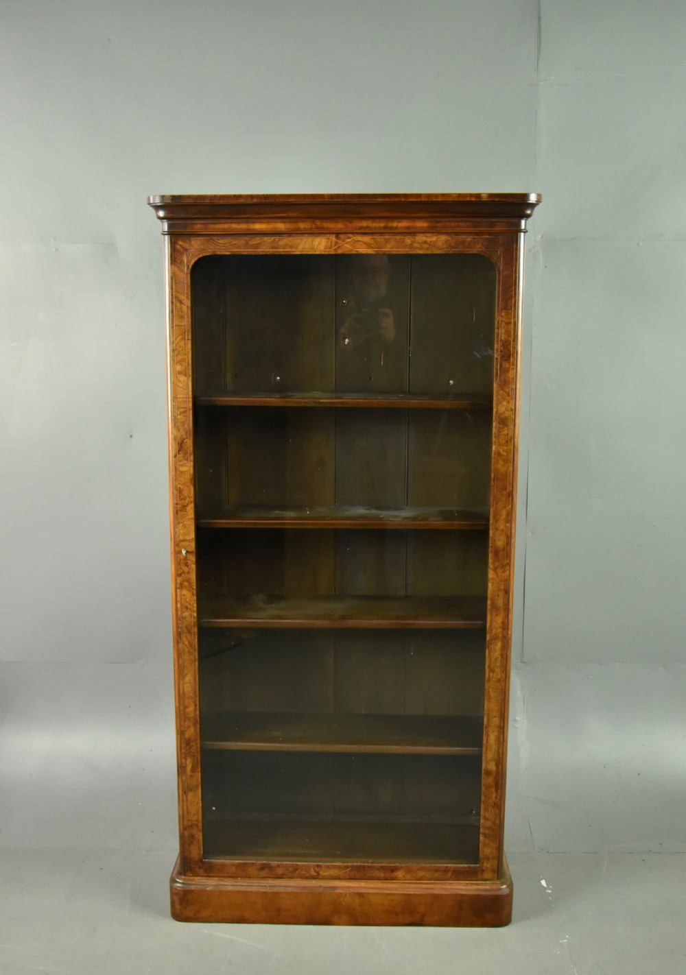 Victorian walnut glazed bookcase 