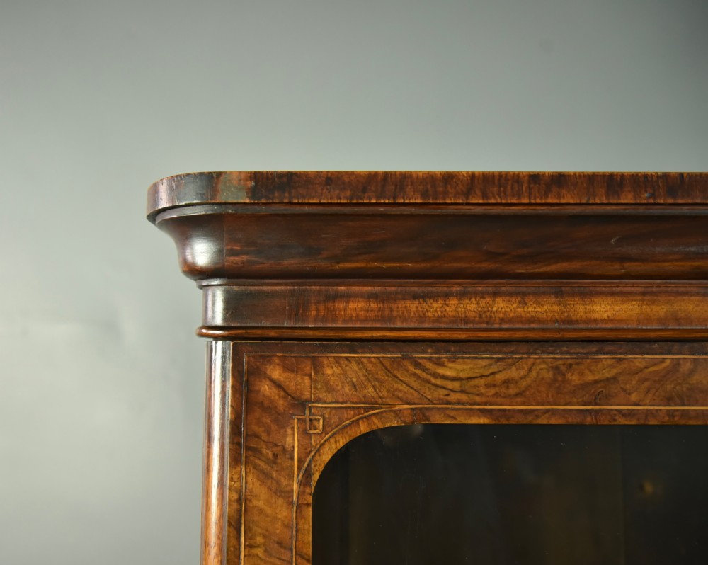Victorian walnut glazed bookcase  View VI