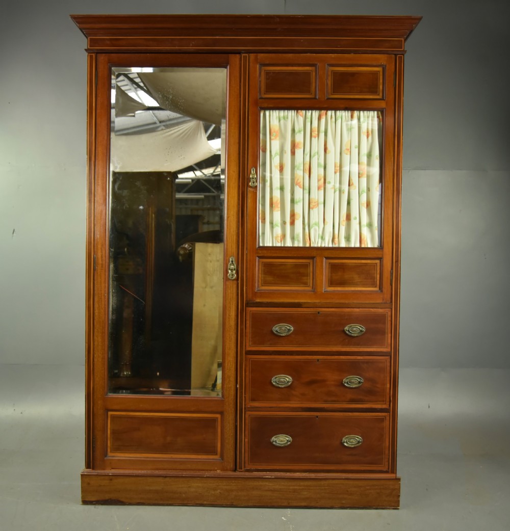 Victorian mahogany double compactom wardrobe 