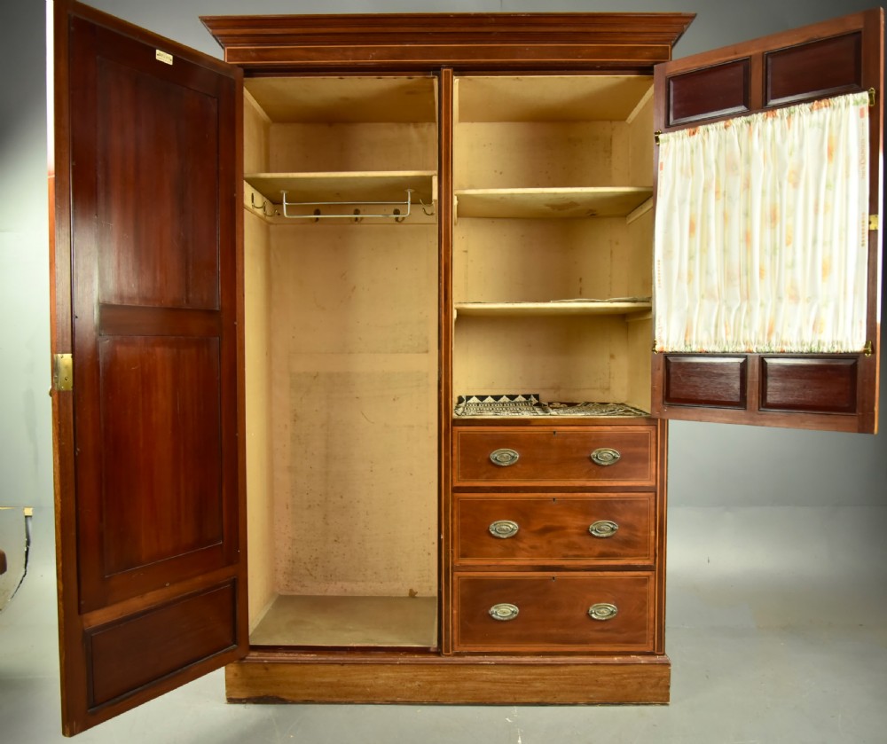 Victorian mahogany double compactom wardrobe  View III