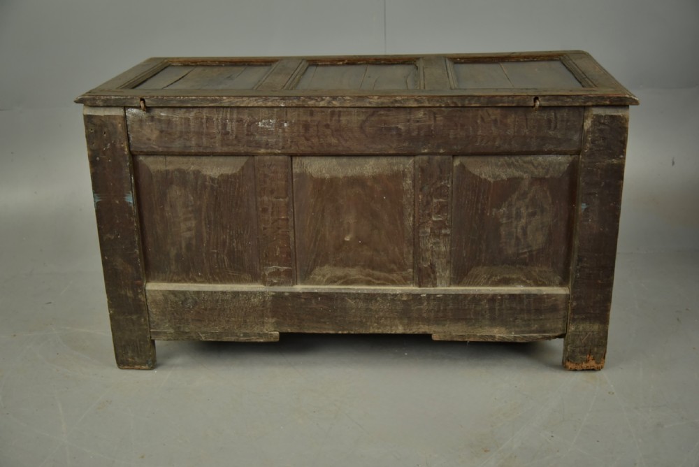 18th century carved oak coffer  View V