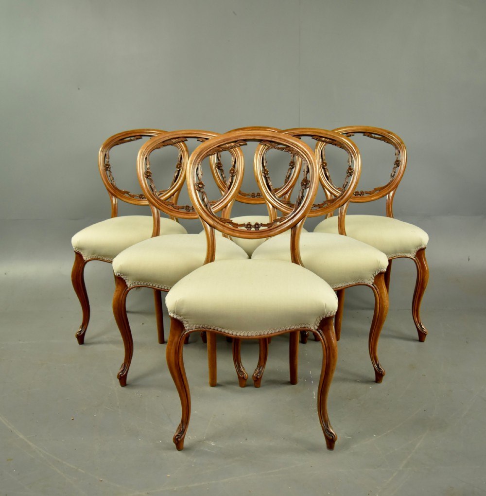 Set of six Victorian dining chairs 