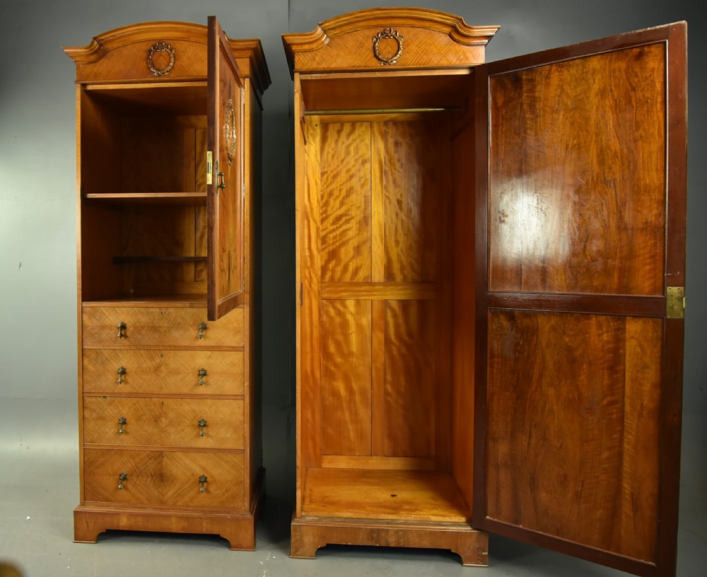 Pair of Victorian walnut wardrobes by Hobbs & Co  View IV