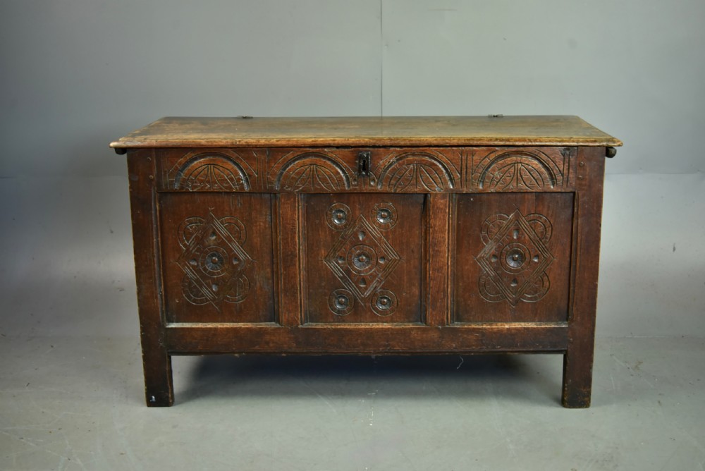 18th century carved oak coffer 