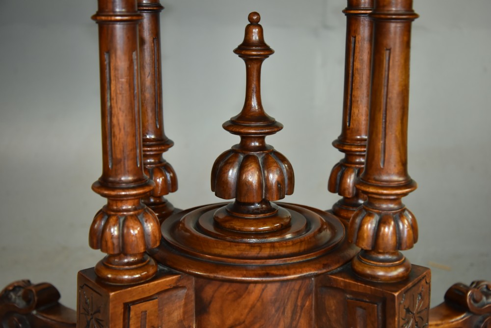 Victorian burr walnut inlaid oval breakfast table  View IV