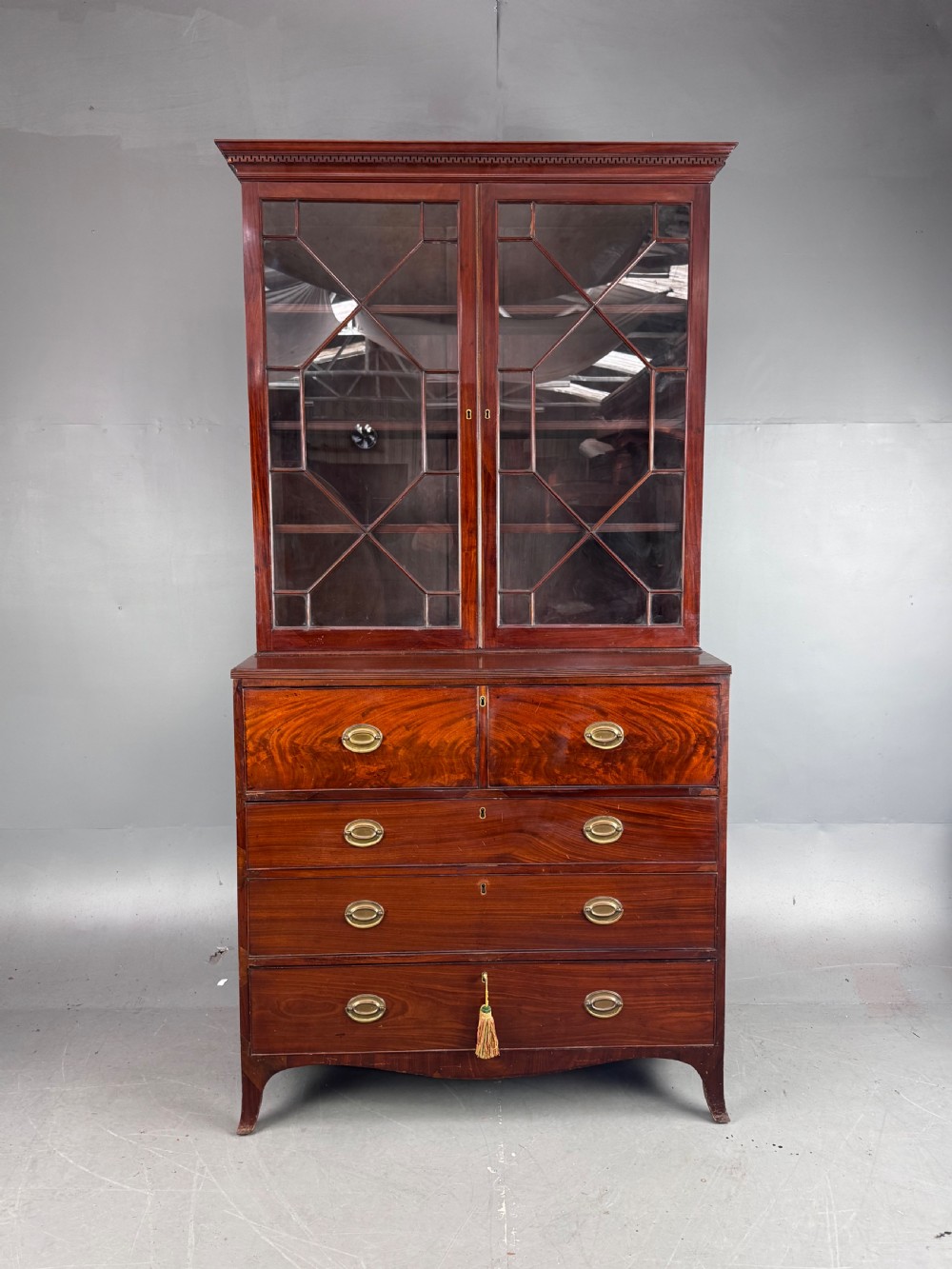19th century mahogany secretaire bookcase