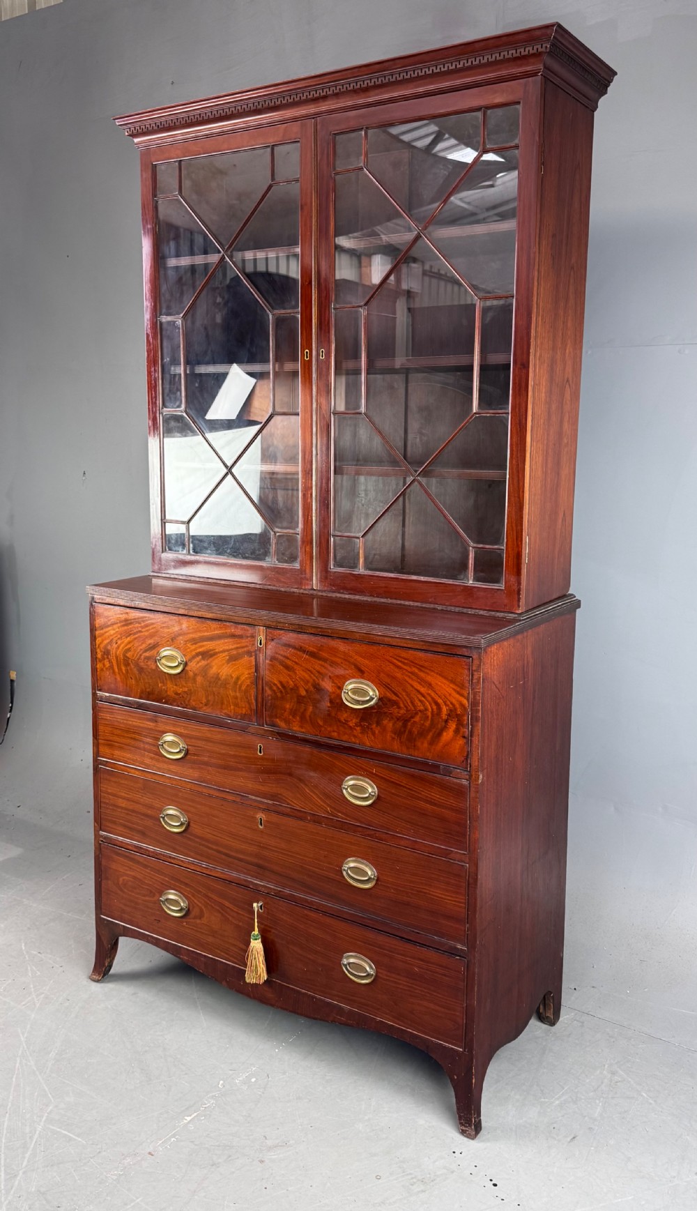 19th century mahogany secretaire bookcase View II