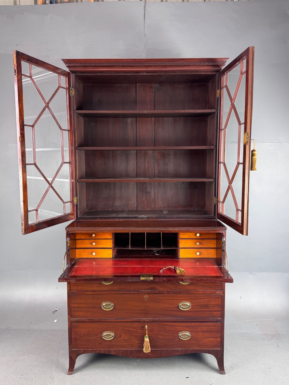 19th century mahogany secretaire bookcase View V