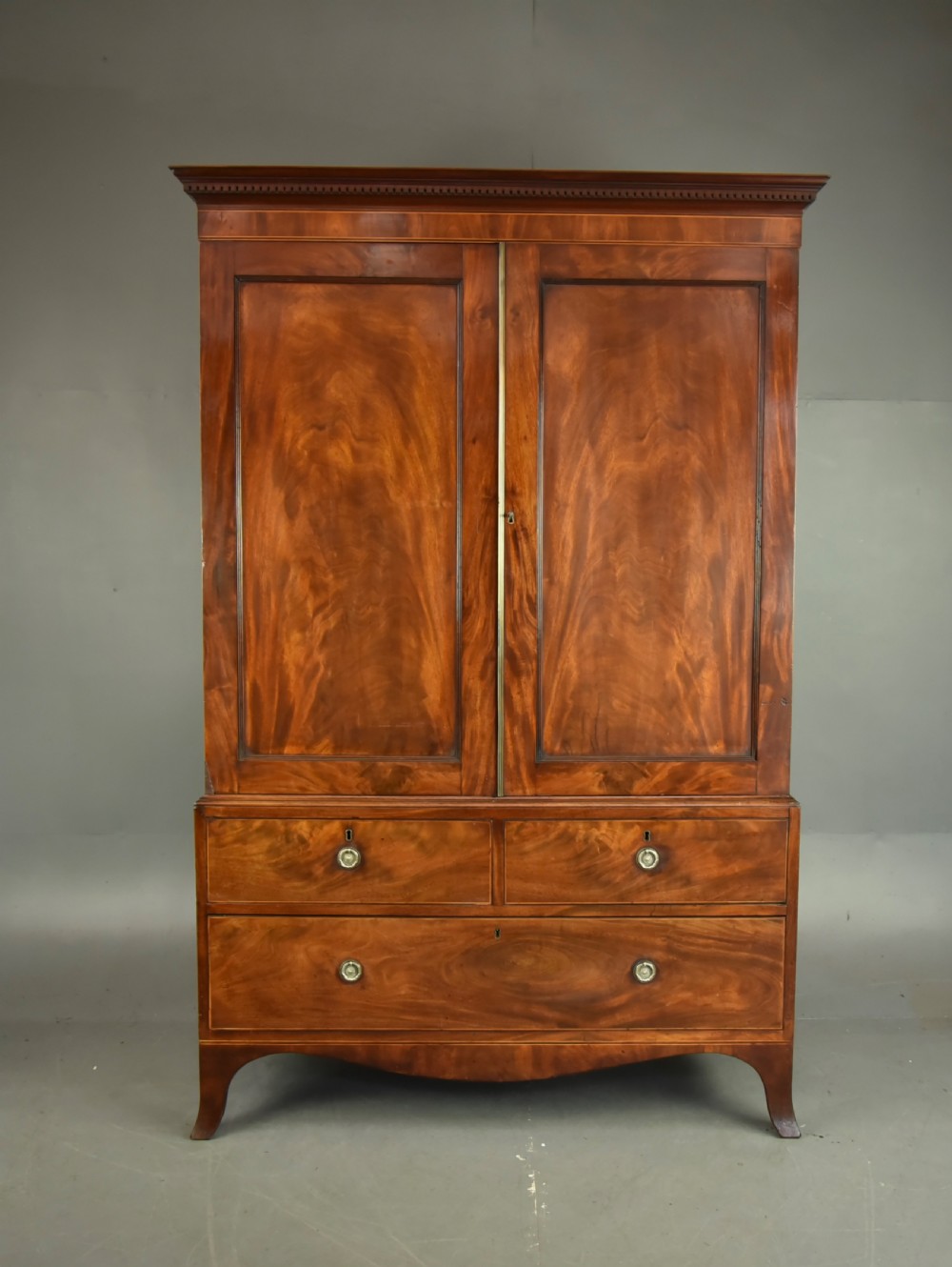 Georgian mahogany double wardrobe 