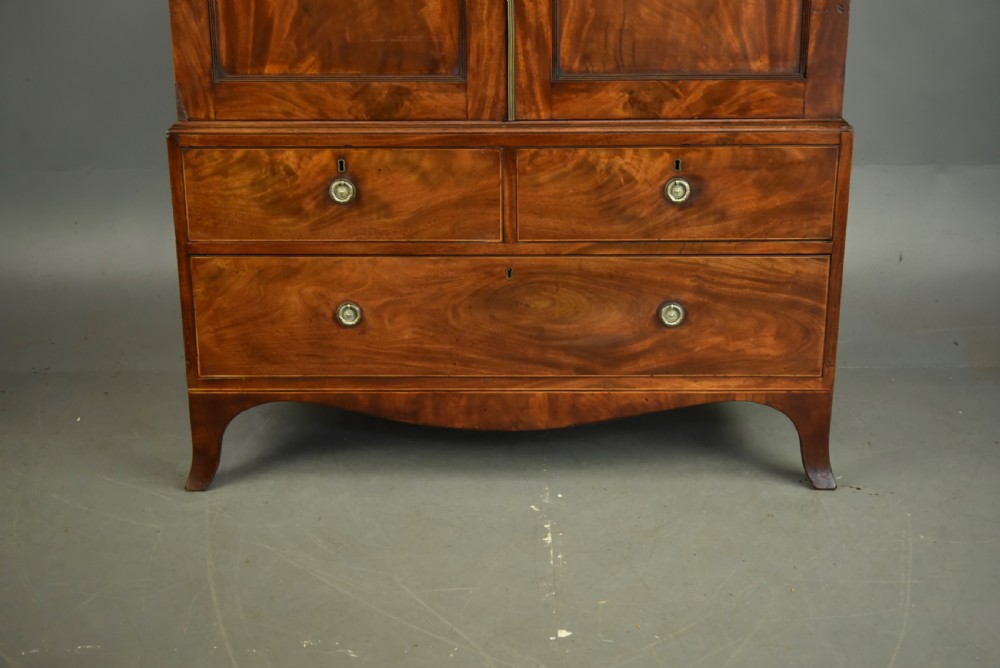 Georgian mahogany double wardrobe  View IV