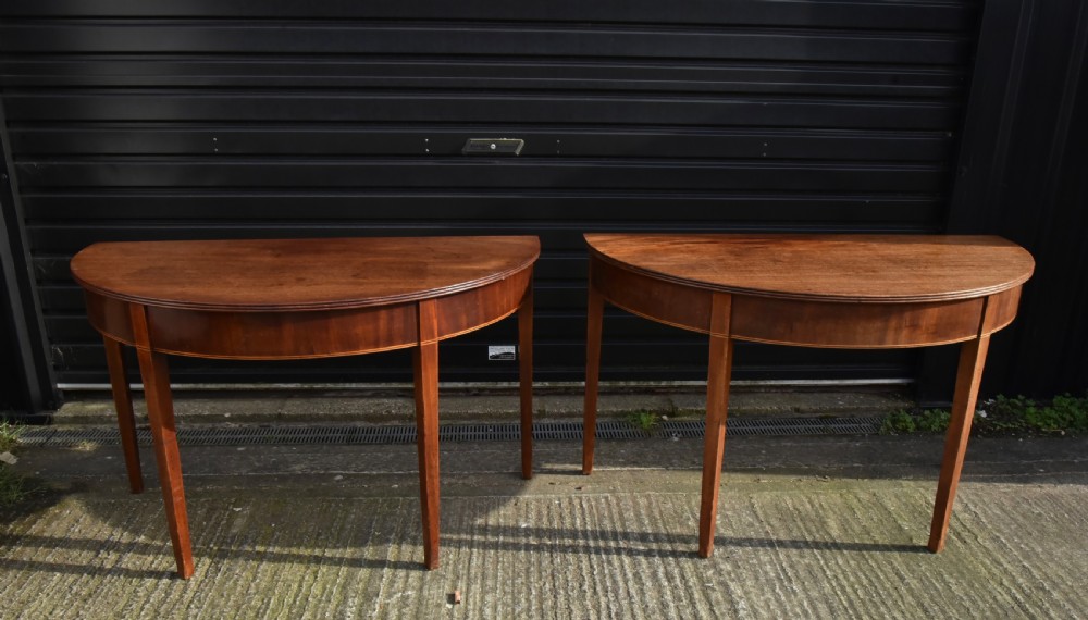 Antique Georgian mahogany D end dining table c1780 extending View VI