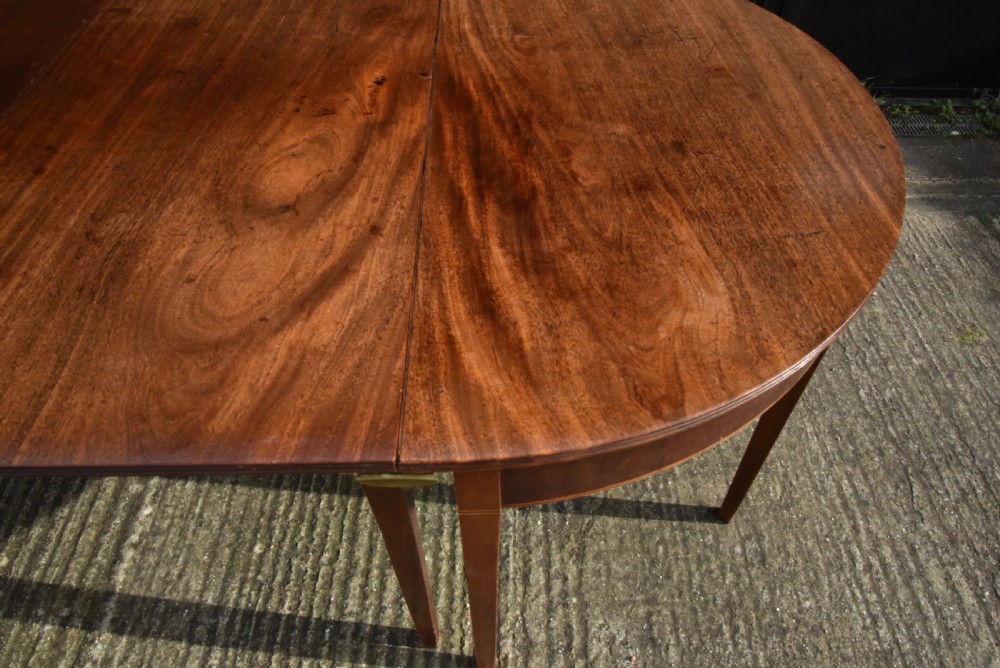 Antique Georgian mahogany D end dining table c1780 extending View VII