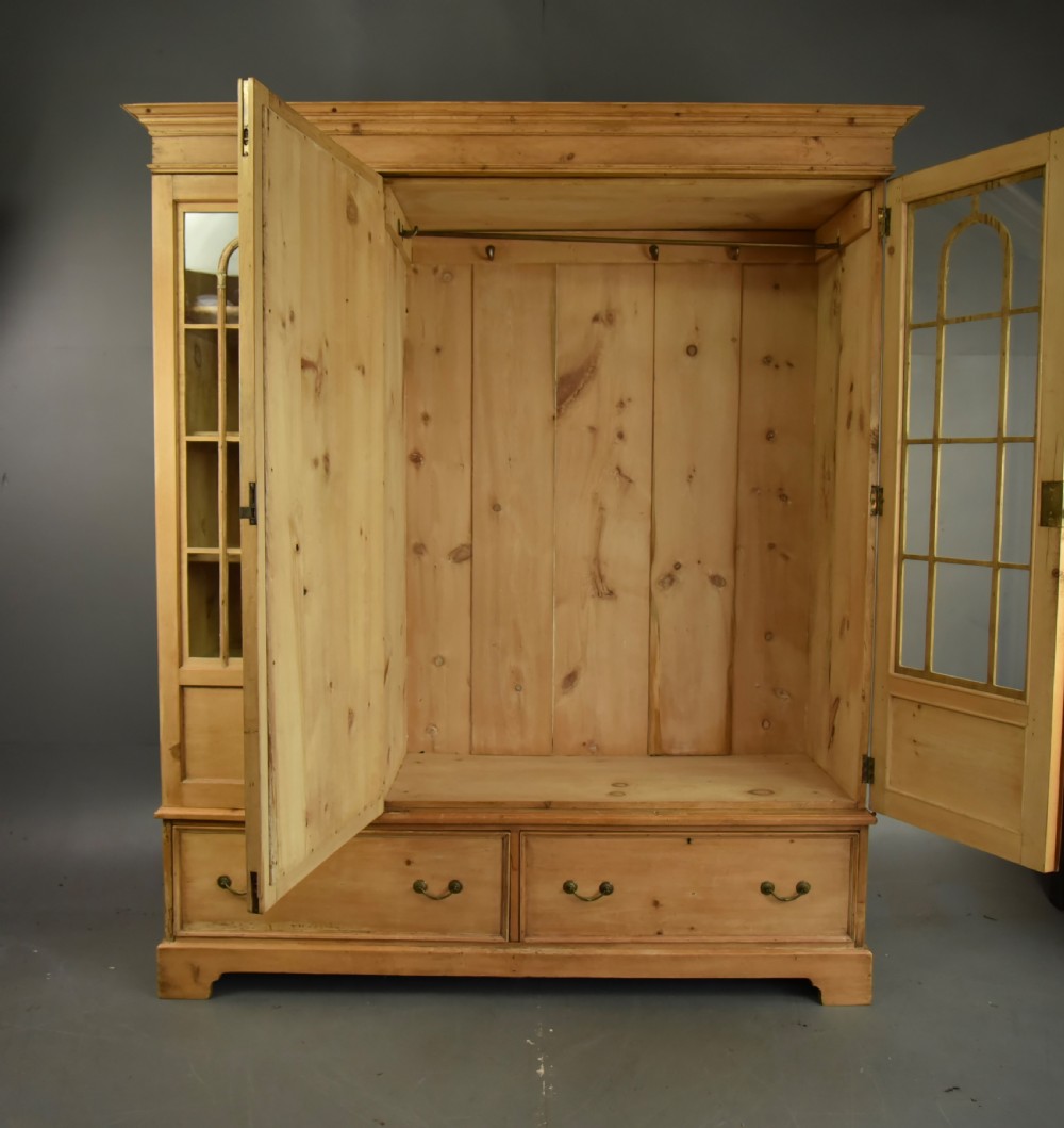 Victorian pine triple wardrobe  View II