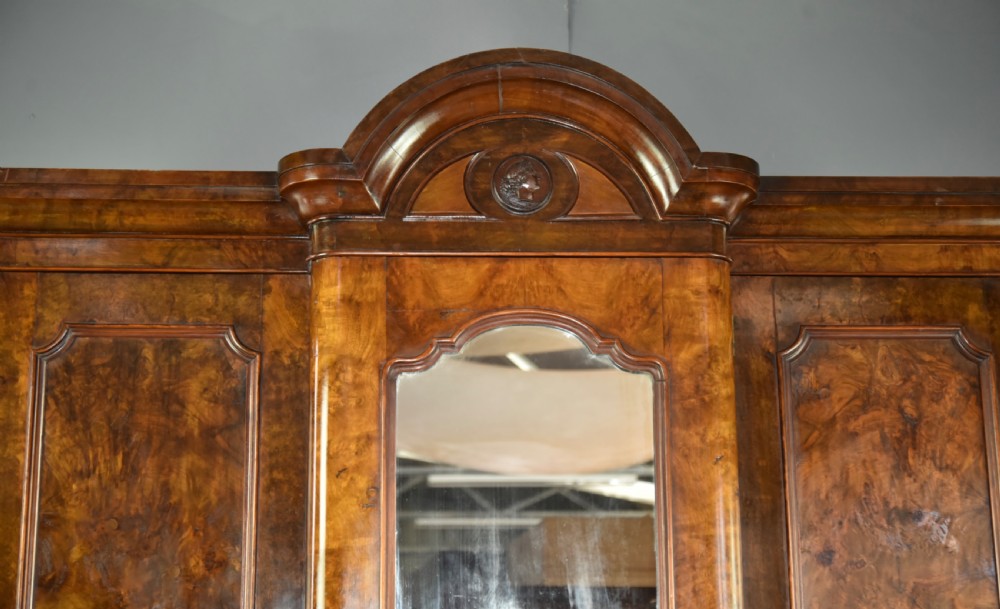 victorian burr walnut triple wardrobe compactom View III