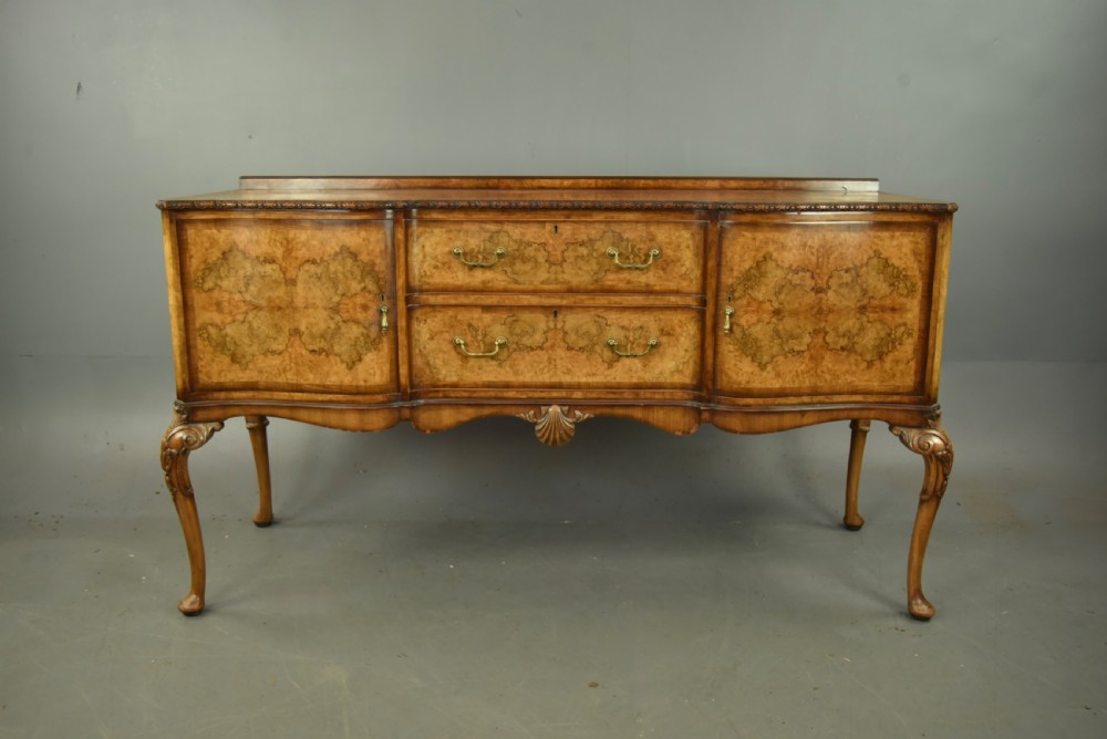 Walnut Queen Anne style sideboard by Hille of London