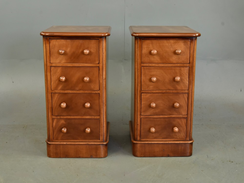 Pair of Victorian mahogany bedside chests of drawers 