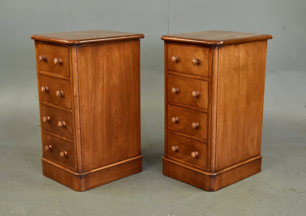Pair of Victorian mahogany bedside chests of drawers  View II