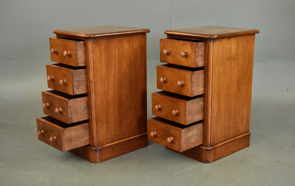 Pair of Victorian mahogany bedside chests of drawers  View VII