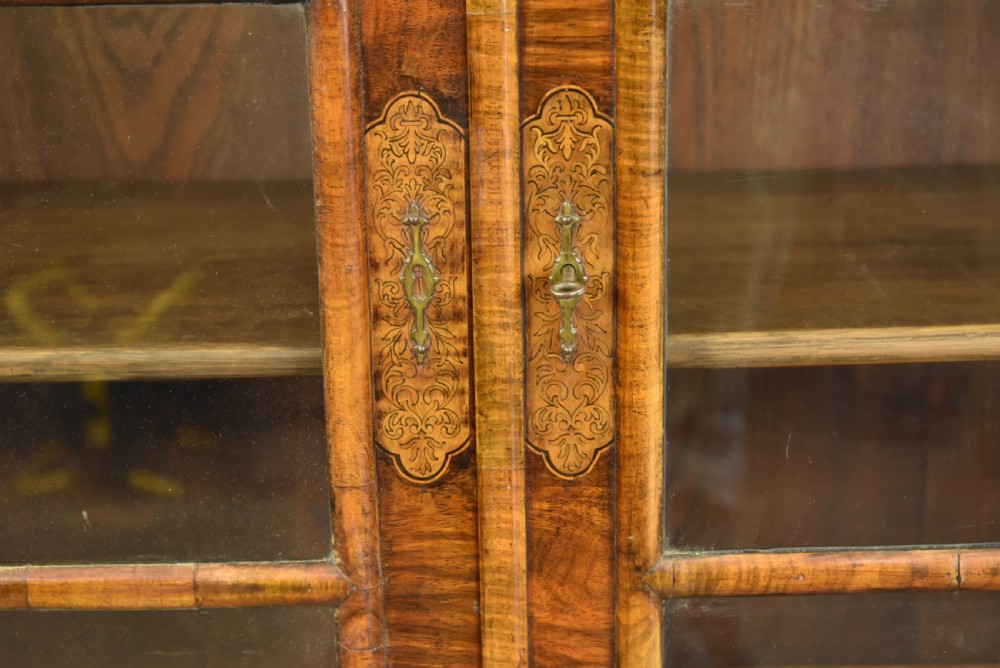 Queen Anne style walnut inlaid cabinet by Gill and Reigate London  View IV
