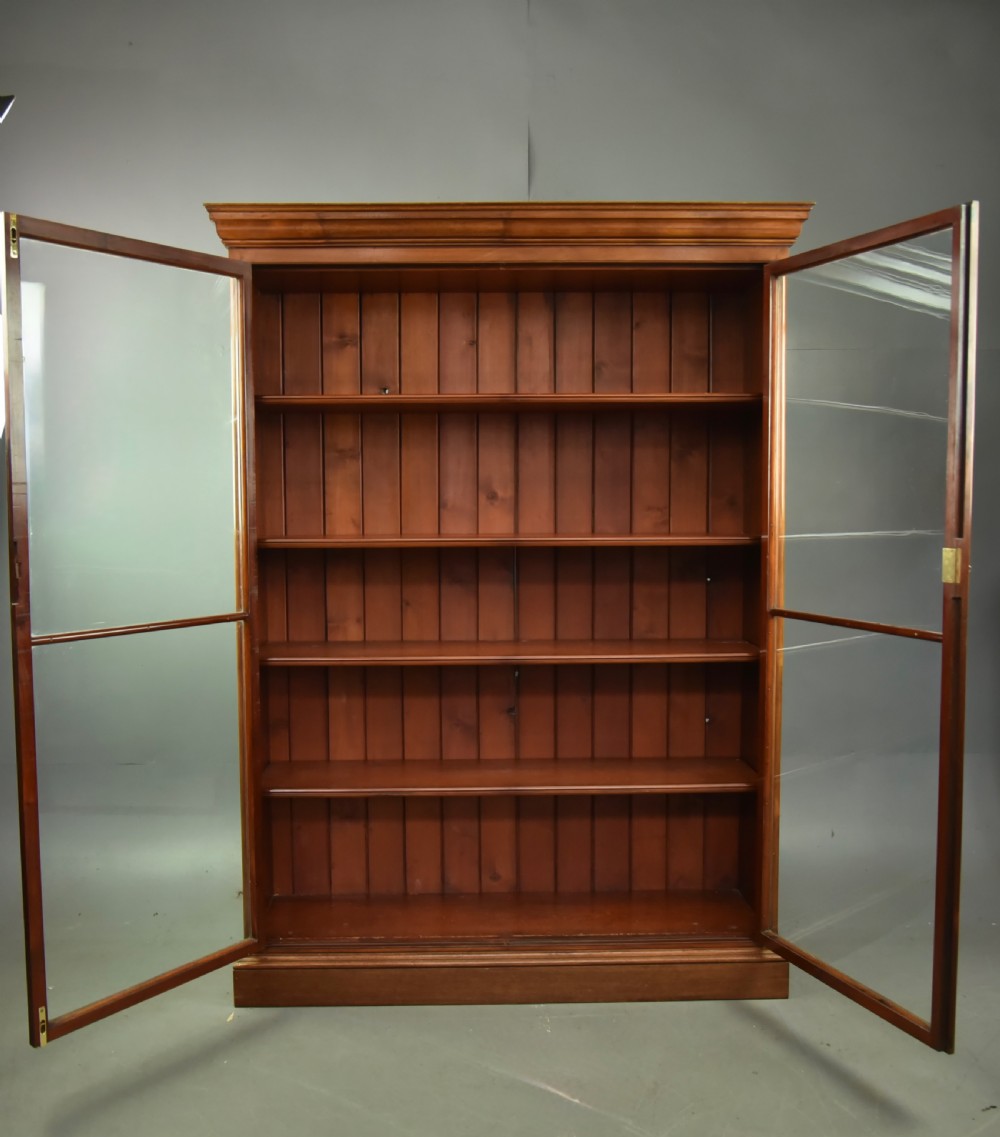 Victorian mahogany shop display cabinet bookcase View II