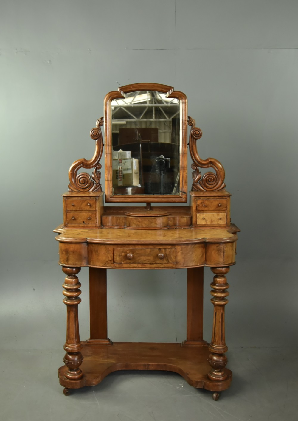 Victorian burr walnut dressing table 