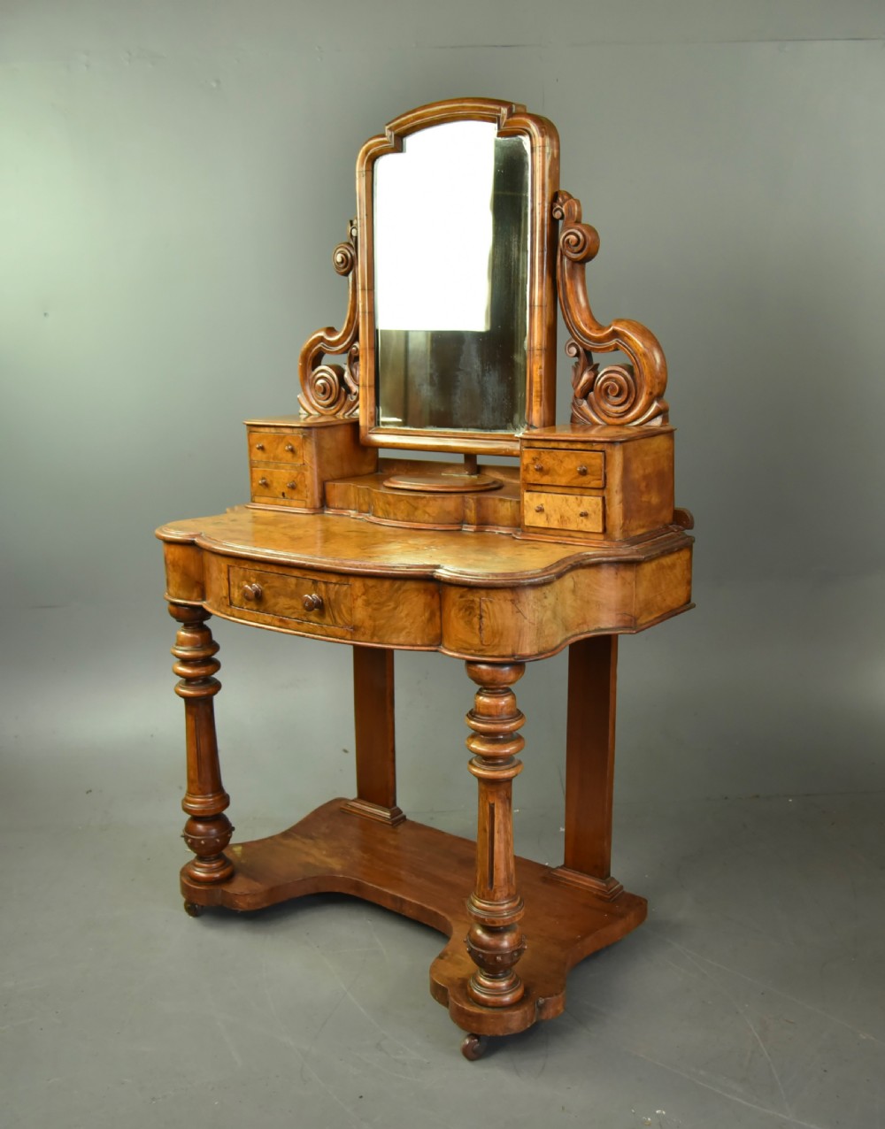 Victorian burr walnut dressing table  View V
