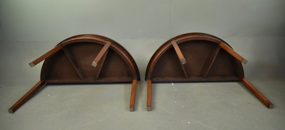 pair of Georgian mahogany demi lune console tables View VII