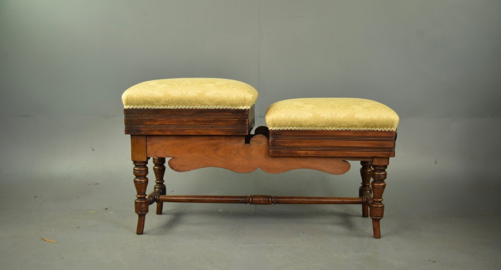 Victorian duet piano stool  View V
