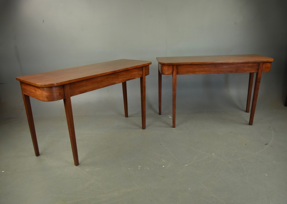 Pair of Georgian mahogany D end console tables View IV
