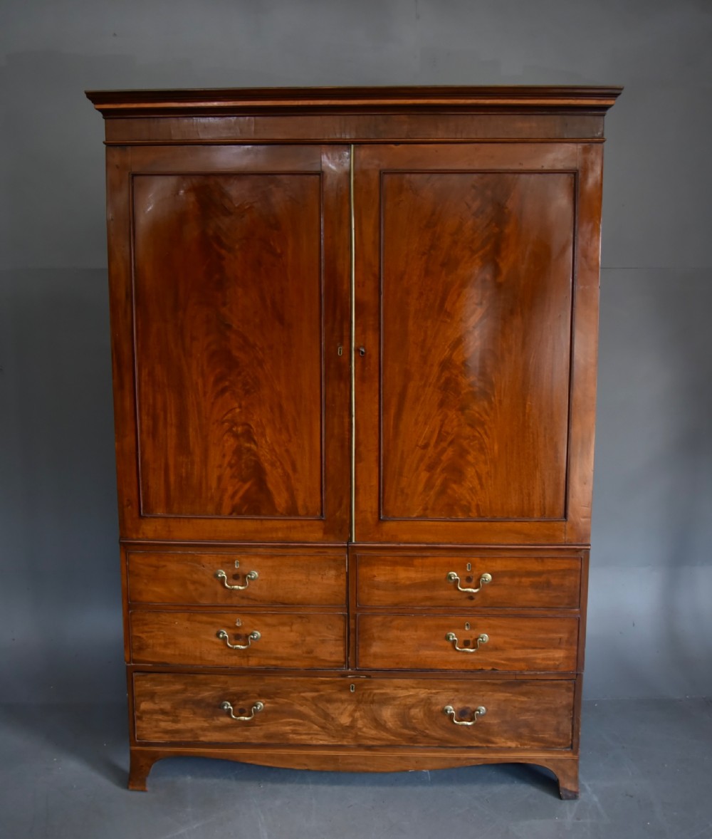 Georgian mahogany double wardrobe flat packs