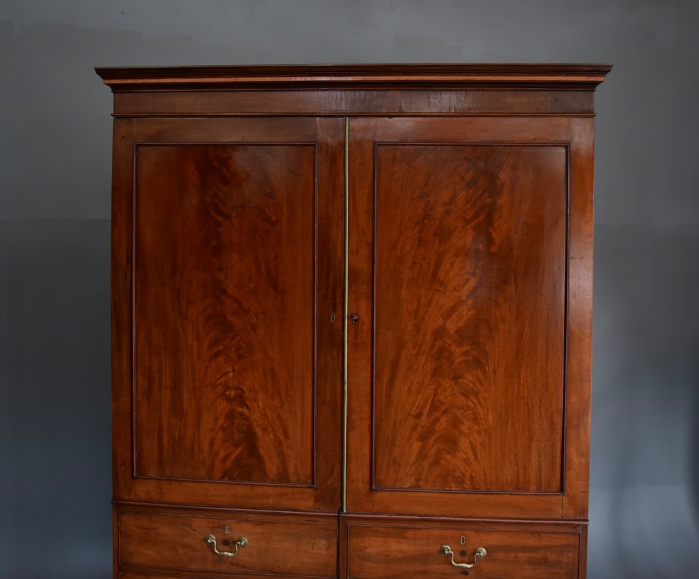 Georgian mahogany double wardrobe flat packs View II
