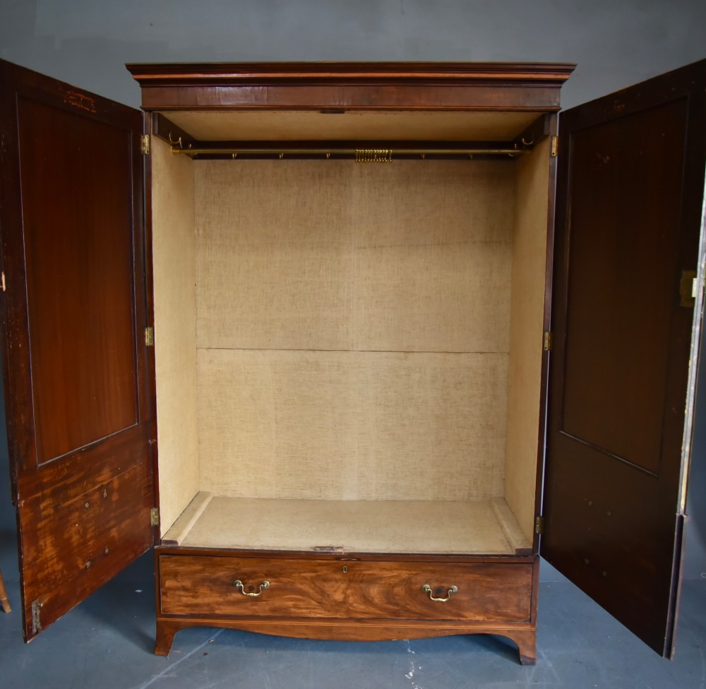 Georgian mahogany double wardrobe flat packs View III