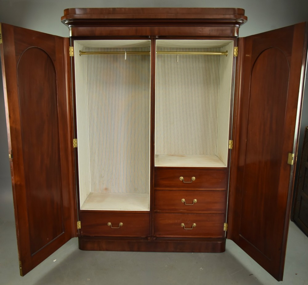 Victorian mahogany compactom double wardrobe View III
