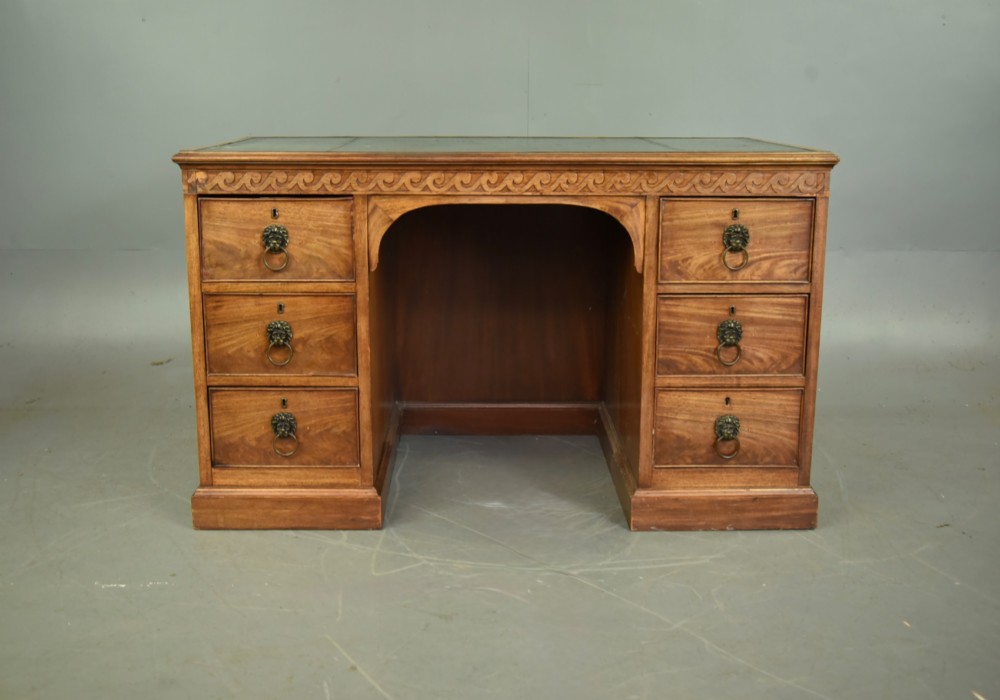 19th century regency style mahogany pedestal desk