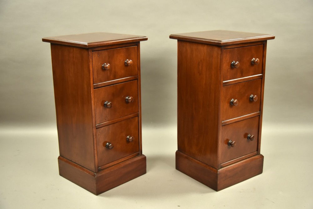 Pair of Victorian mahogany bedside chests View III
