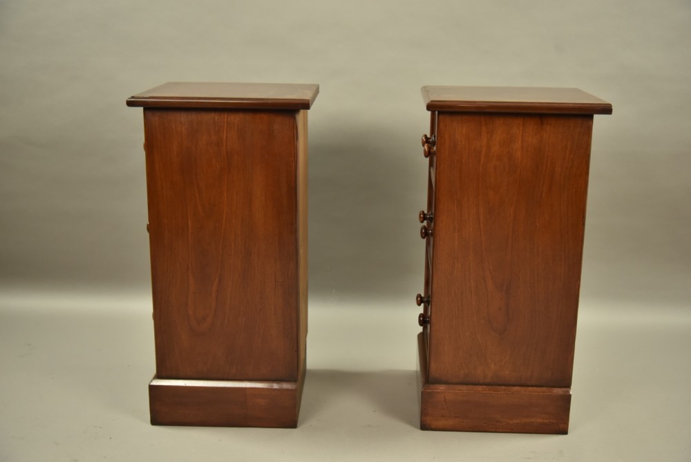 Pair of Victorian mahogany bedside chests View V