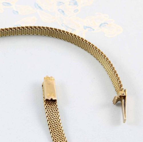 RESERVED VINTAGE 1930S 9CT GOLD 16 MESH LINK COLLAR NECKLACE - ADDITIONAL PHOTO 3