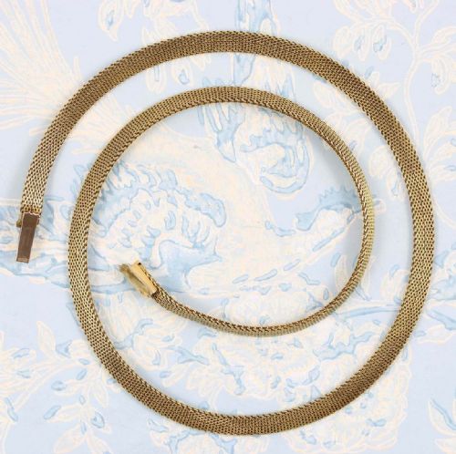 RESERVED VINTAGE 1930S 9CT GOLD 16 MESH LINK COLLAR NECKLACE - ADDITIONAL PHOTO 4