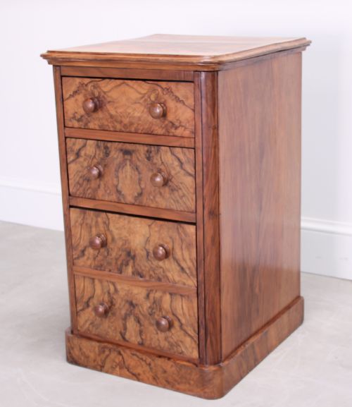 A 19th Century Burr Walnut Bedside Cabinet.