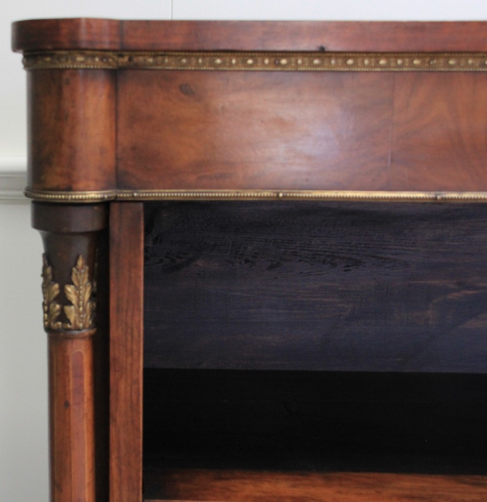 Antique Victorian burr walnut open bookcase  View VII