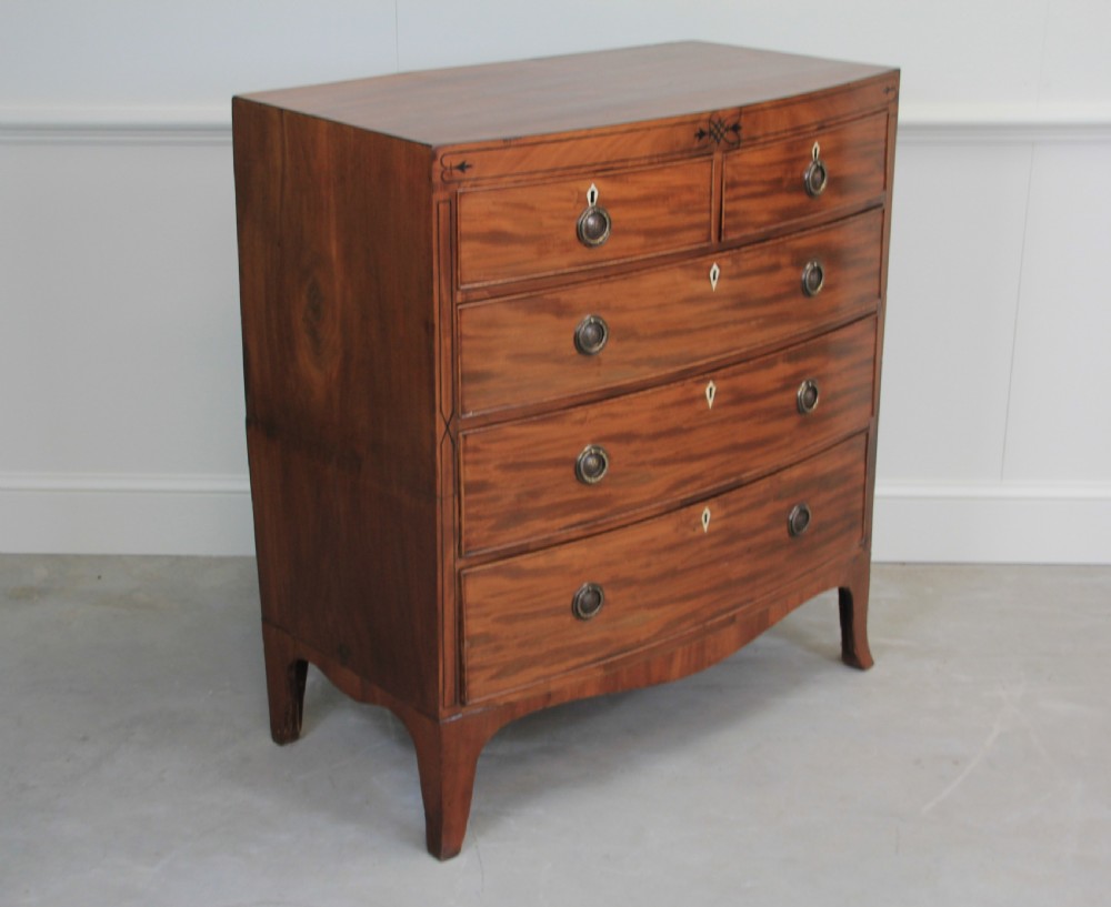 Antique Regency Mahogany bow fronted chest of drawers View IV