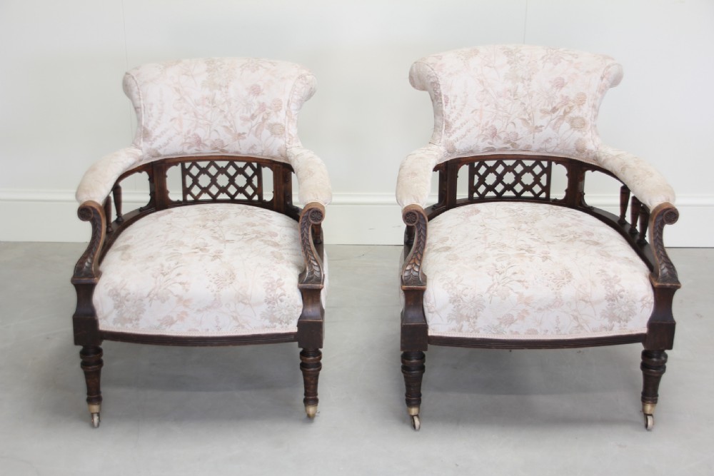 A Victorian Walnut salon three piece suite. View IV