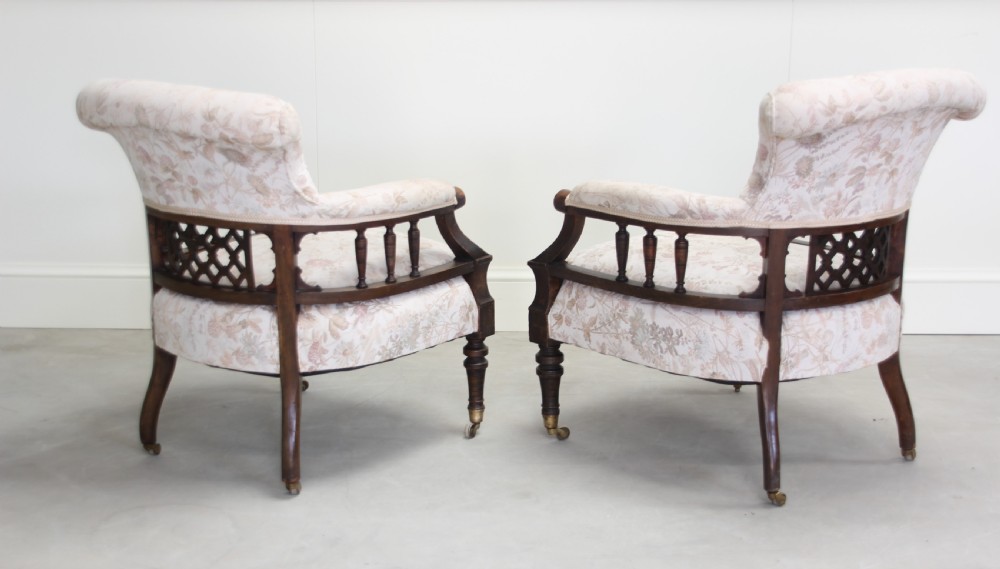 A Victorian Walnut salon three piece suite. View X