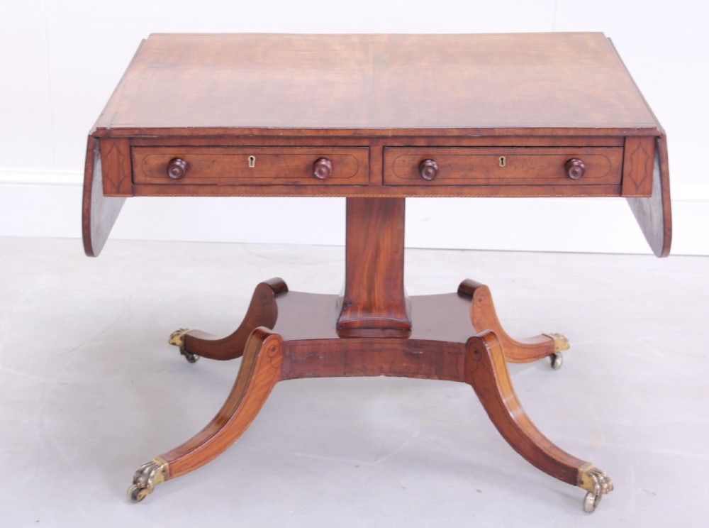 A Regency mahogany sofa table. View V