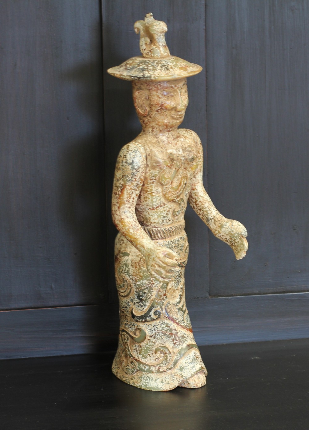 A 19th century Chinese jabeite figure.