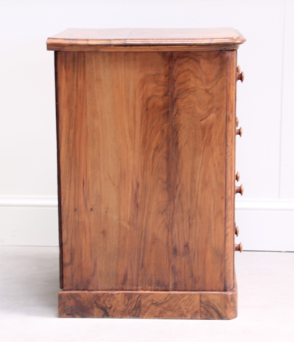 A 19th century burr walnut bedside cabinet. View VIII