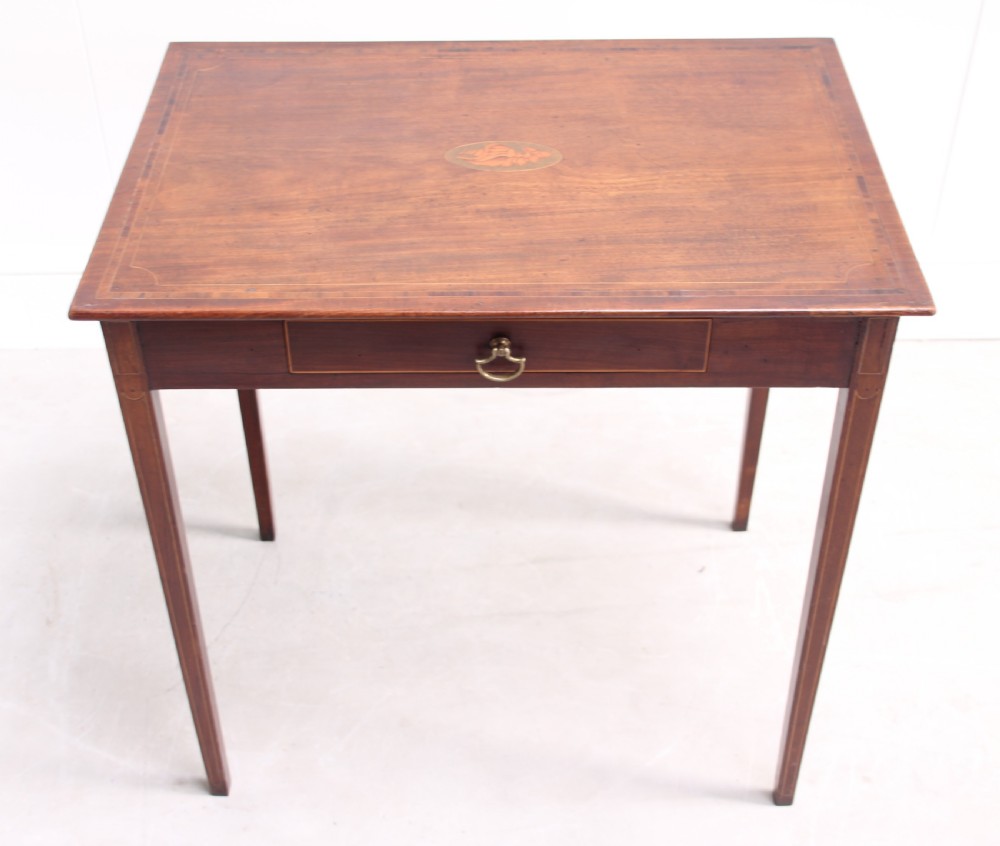 An Edwardian inlay mahogany side table. View IV