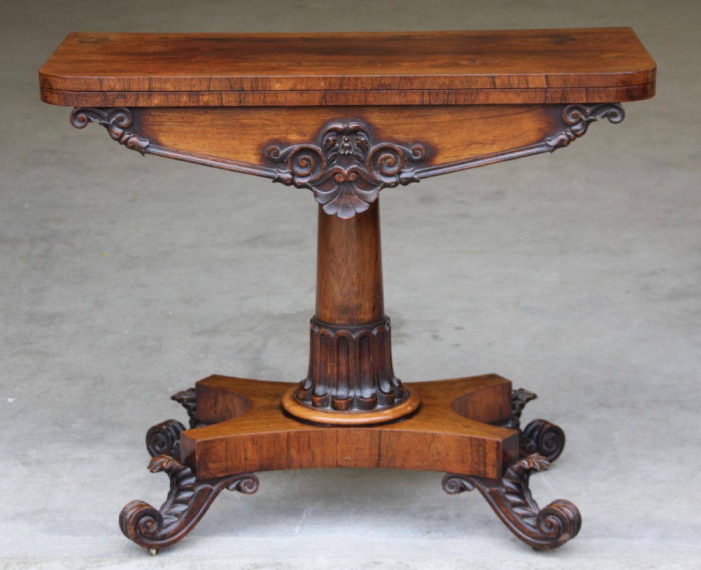 A William IV Rosewood card table 