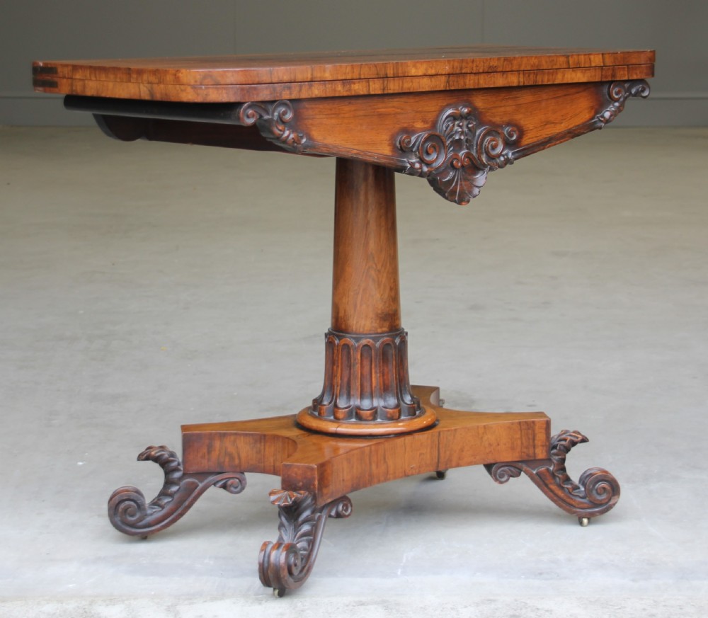 A William IV Rosewood card table  View IV