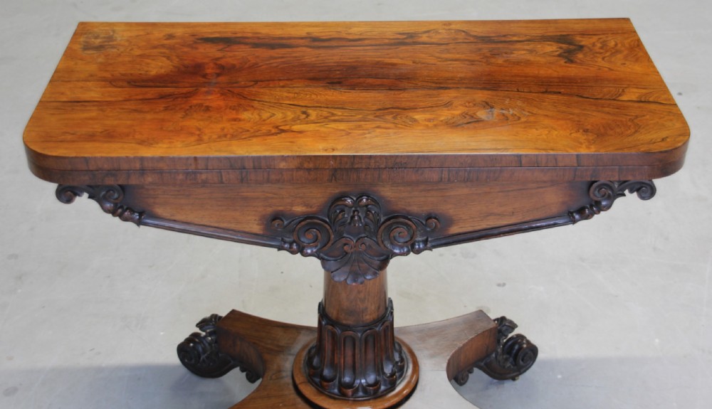 A William IV Rosewood card table  View VII